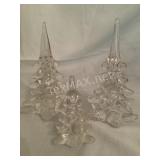 3 Piece Leaded Crystal Christmas Tree Set