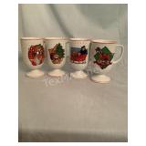 (4) Hand Painted Holiday Mugs