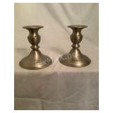 Pair of Web Pewter Candle Holders
