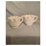 Milk Glass Sugar and Creamer Set