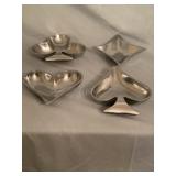 (4) Card Game Snack Bowls
