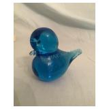 Glass Blue Bird Figurine