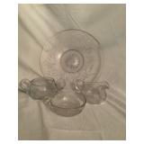 Etched Glass Serving Set