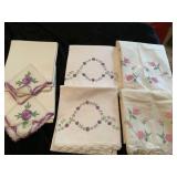 (3) Sets Embroidered Standard Pillow Cases