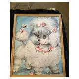 Vintage Framed Poodle Print