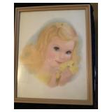 Vintage Blonde Girl Frame Print