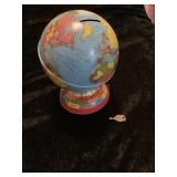 Vintage  Globe Bank with Key