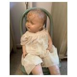 Antique Porcelain Face Doll with Cloth Body