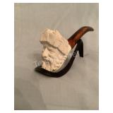 Hand Craved Face on Pipe with Stand