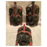 3 Handmade Wood Masks