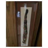 Framed Hand Painted Feather Signed