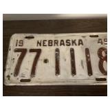 2 Different Nebraska 1949 License Plates