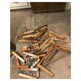 Collection of Wooden Hangers and Shoe Rack