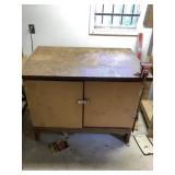 Handmade Work Table with Shelf & Vice