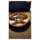 Handmade Clay 6 Part Veggie Dip Bowl