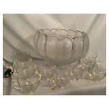 Punch Bowl & 12 Cups with Plastic Ladle