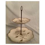 Lefton China Hand Painted 2 Tier Server