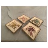 (4) Vintage  Lefton China 3D Floral Wall Designs