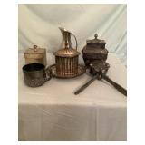 (3) Containers w Lids, KMD Pewter Pitcher & More