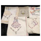 Vintage Embroidered Tea Towels