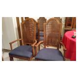 (2) Cane Back Dining Chairs with Arms