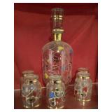 Whisky Decanter and  5 Shot Glasses