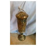 Mosaic Tile Pedestal Jar with Lud