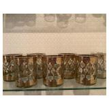 7 Gold  Foil Wrapped Rocks Glasses
