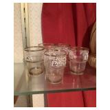 5 Gold Trimmed Shot Glasses
