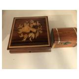 2 Wooden Trinket Boxes