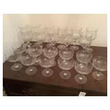 22 Etched Glass Wine & Champagne Glasses