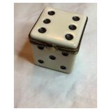 French Limoges Dice Trinket Box