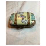 French Limoges suitcase with Dress Trinket Box