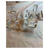 2 Crystal Handmade Tops with Bases