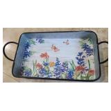Floral and Butterfly Serving Tray