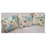 (3) Floral Throw Pillows