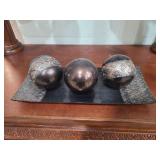 Dublin Decorative Tray and Orbs Ball Set of 3