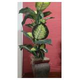 Large Faux Plant in Decorative Planter