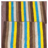 (2) Brown and Yellow Bath Mats