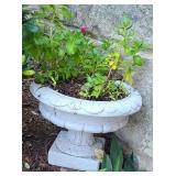 Short White Pedestal Planter