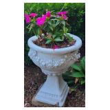 Tall White Pedestal Planter