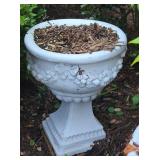 Tall White Pedestal Planter