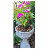 Tall White Pedestal Planter