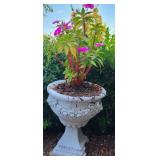 Tall White Pedestal Planter