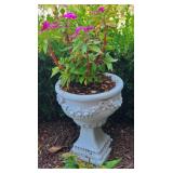 Tall White Pedestal Planter