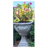 Tall White Pedestal Planter