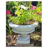 Short White Pedestal Planter