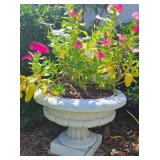 Short White Pedestal Planter
