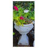 Tall White Pedestal Planter