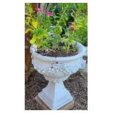 Tall White Pedestal Planter